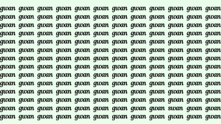 Observation Skill Test: If you have Hawk Eyes find the Word Swan among Gwan in 20 Secs