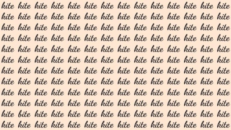 Observation Skill Test: If you have Eagle Eyes find the Word Bite among Kite in 20 Secs