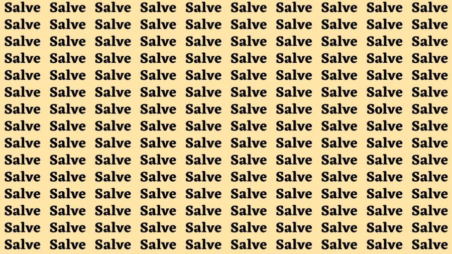 Observation Brain Test: If you have Sharp Eyes Find the Word Solve among Salve in 15 Secs