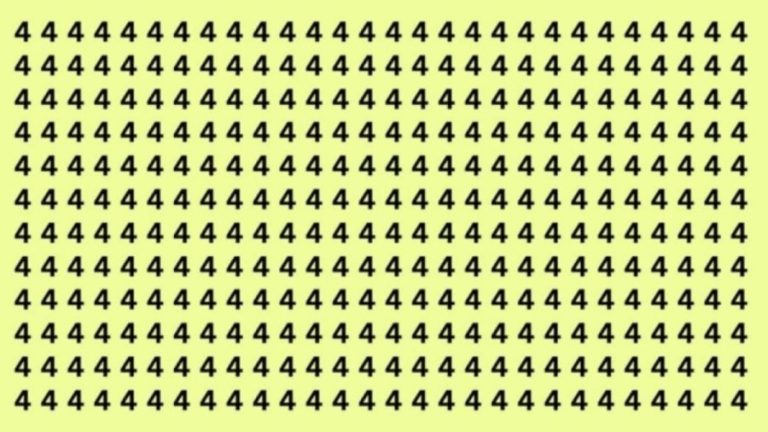 Observation Skills Test: If you have eagle eyes find 8 among the 4s within 15 Seconds