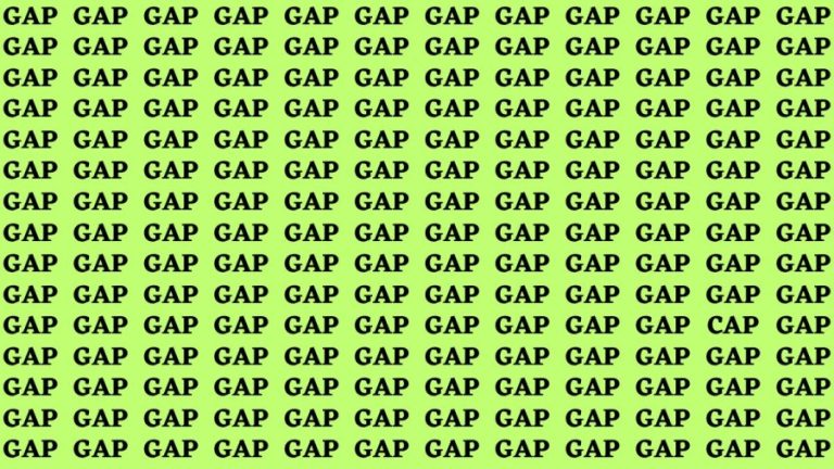 Brain Teaser: If you have Hawk Eyes Find the Word Cap among Gap in 15 Secs