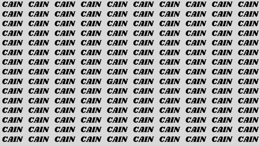 Brain Teaser: If you have Sharp Eyes Find the Word Gain among Cain in 15 Secs