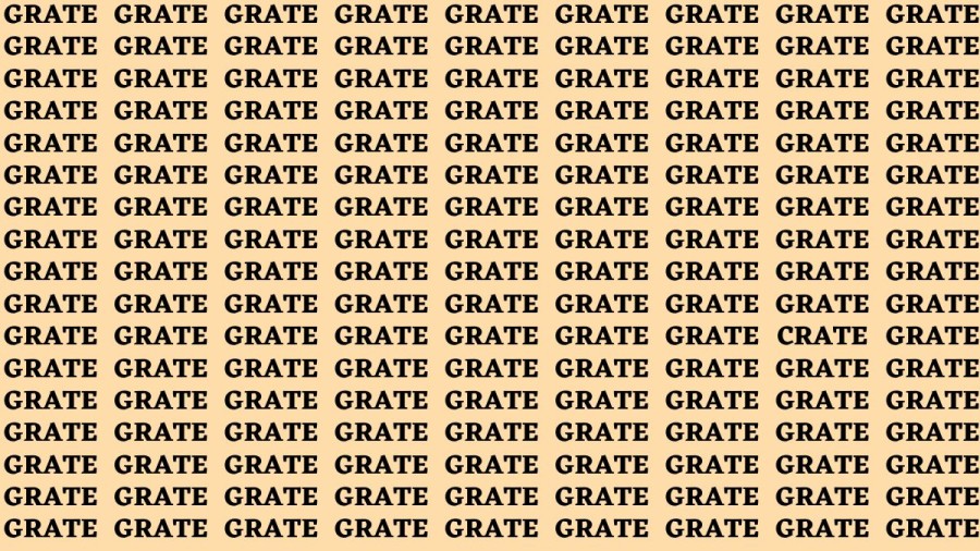 Brain Test: If you have Hawk Eyes Find the Word Crate among Grate in 15 Secs