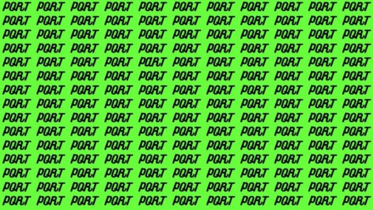 Brain Test: If you have Sharp Eyes Find the Word Part among Port in 20 Secs