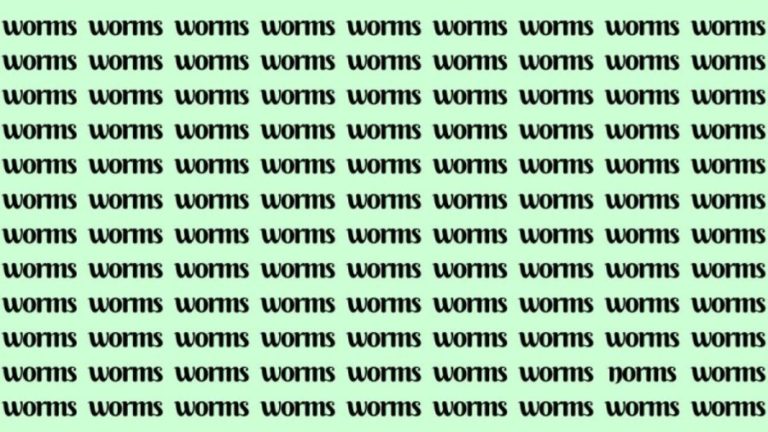 Observation Skill Test: If you have Eagle Eyes find the Word Norms among Worms in 20 Secs