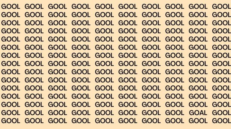 Optical Illusion: If you have Sharp Eyes Find the Word Goal in 15 Secs