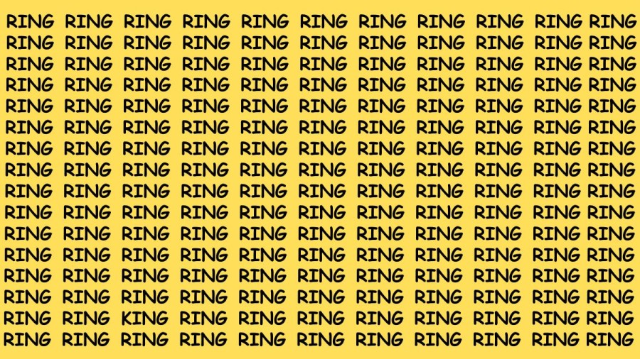 Brain Teaser: If you have Eagle Eyes Find the Word King among Ring in 12 Secs