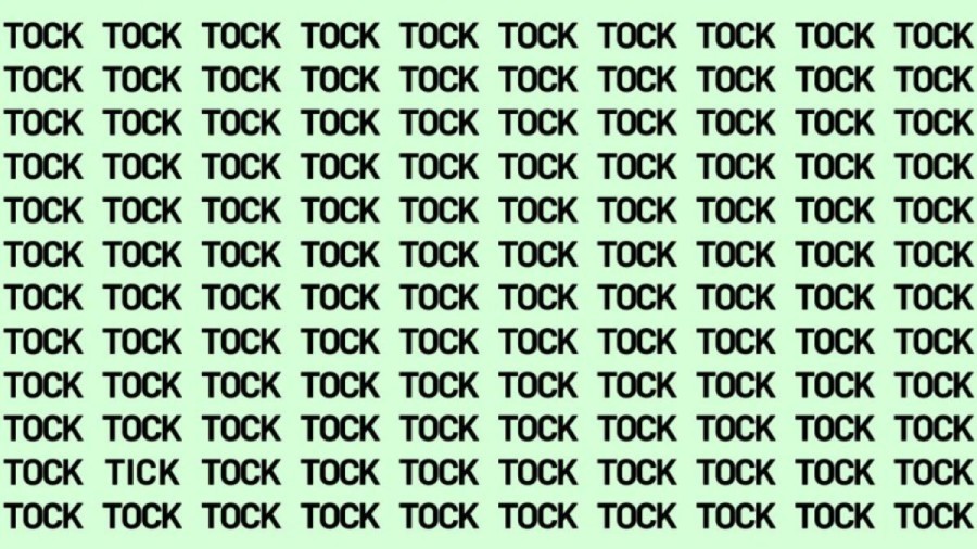 Optical Illusion: If you have Hawk Eyes find the Word Tick among Tock in 20 Secs