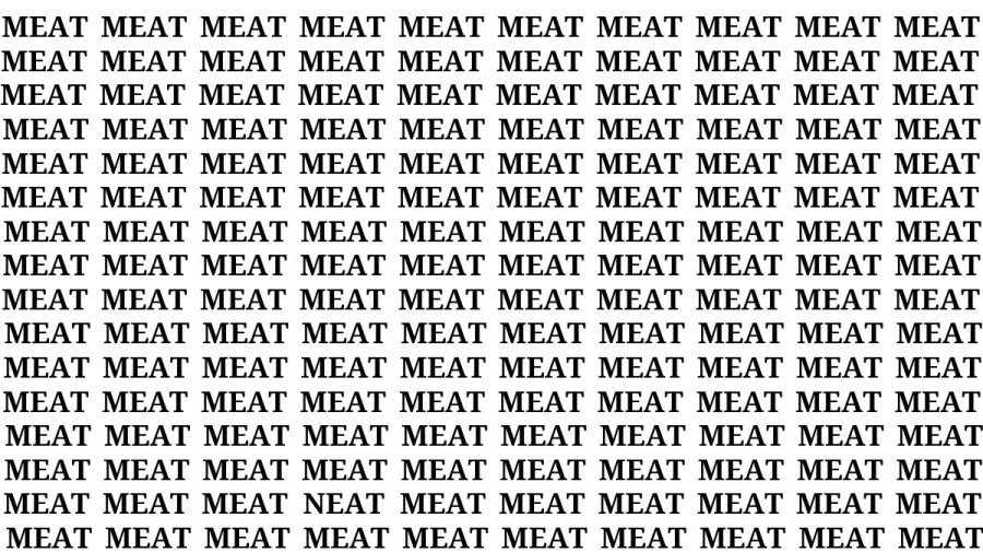 Brain Teaser: If you have Hawk Eyes Find the word Neat among Meat in 15 Secs