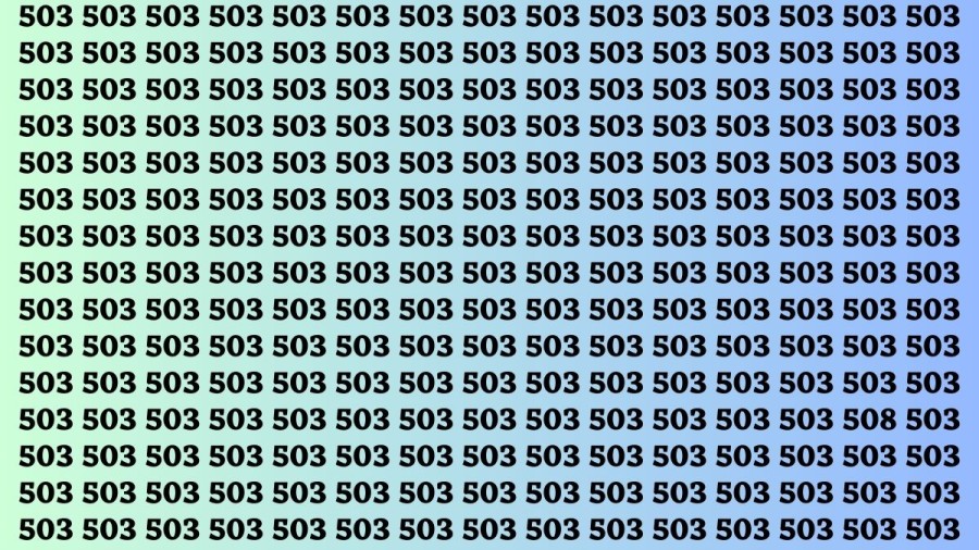 Observation Brain Teaser: If you have Hawk Eyes Find the Number 508 among 503 in 15 Secs