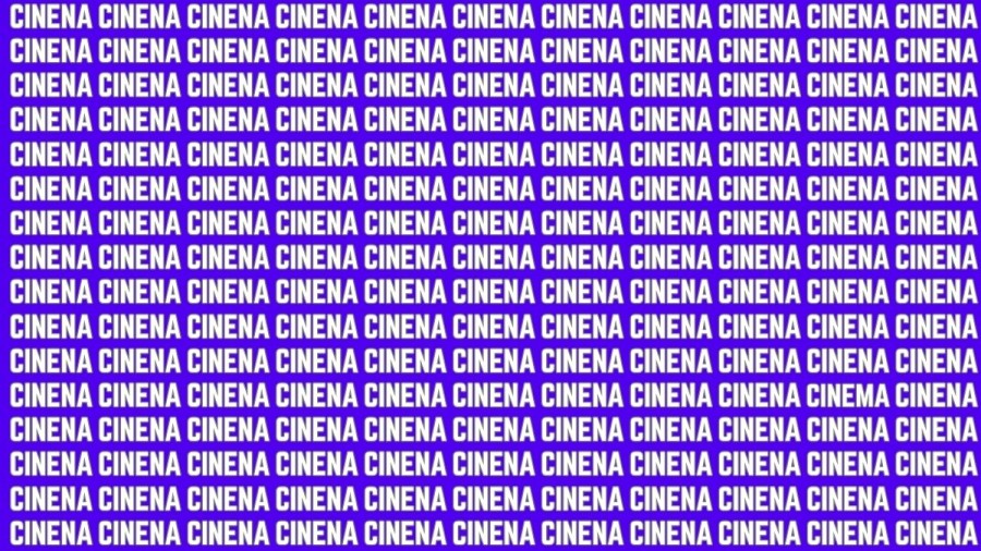 Brain Test: If you have Hawk Eyes Find the word Cinema in 15 Secs