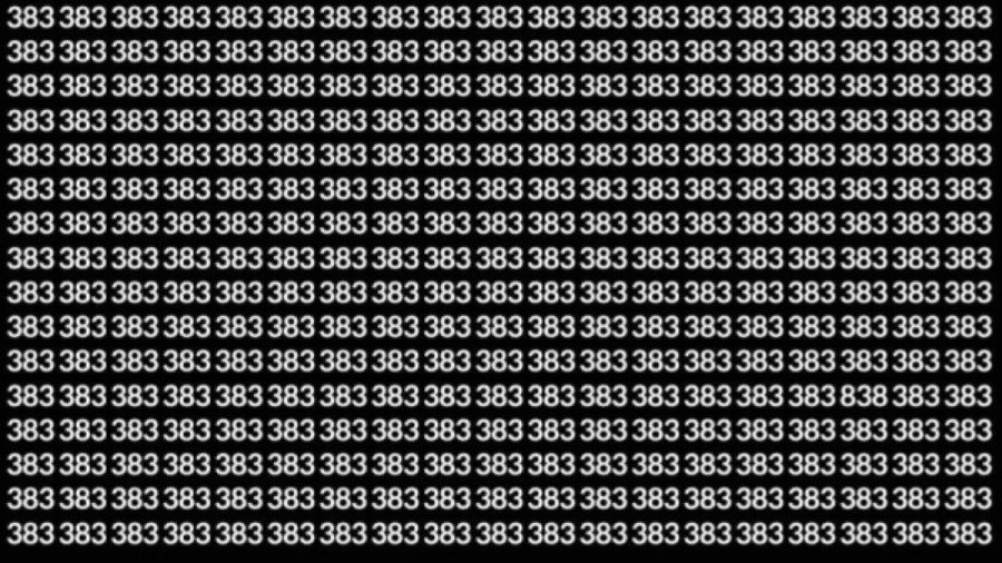 Observation Skills Test: Can you find the number 838 among 383 in 10 seconds?