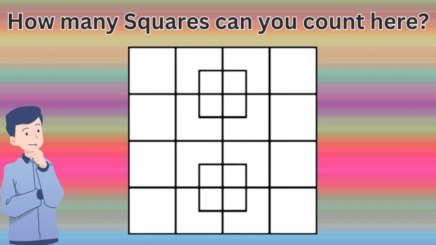 Brain Teaser Eye Test: How many Squares can you Count here?