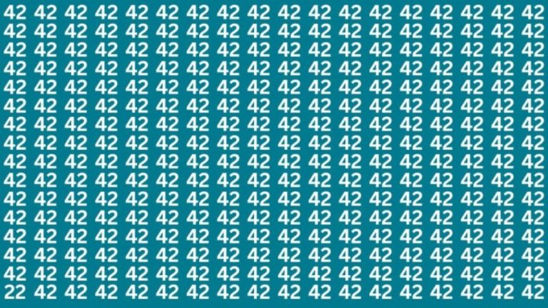 Observation Skills Test: If You Have Sharp Eyes Find the Number 22 Among 42 in 20 Secs