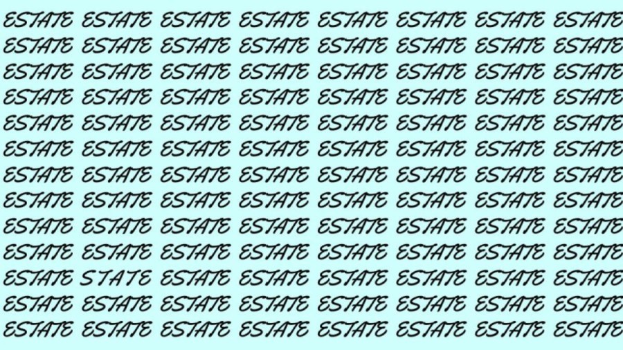 Optical Illusion: If you have Sharp Eyes find the Word State among Estate in 20 Secs