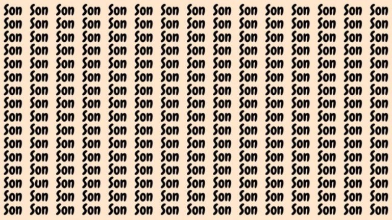 Optical Illusion: If you have Eagle Eyes find the Word Sun among Son in 20 Secs