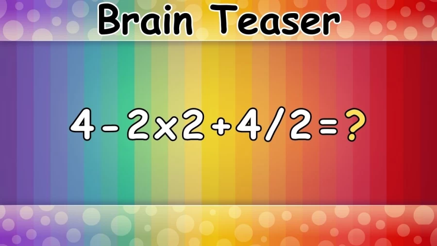 Brain Teaser: Can You Solve 4-2×2+4/2?