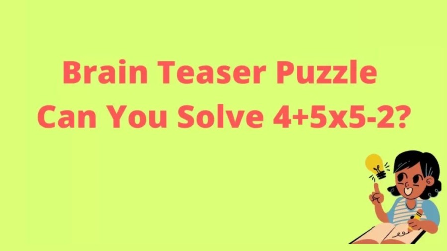 Brain Teaser – Can You Solve 4+5×5-2? Maths Puzzle