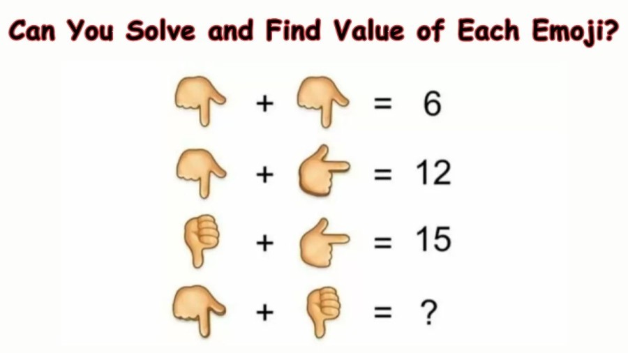 Brain Teaser – Can You Solve and Find Value of Each Emoji?