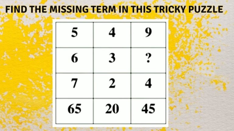 Brain Teaser: Find the Missing Term in this Tricky Puzzle