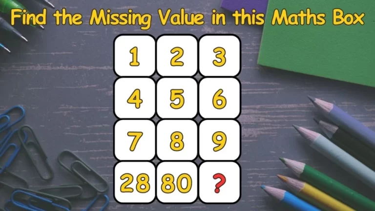 Brain Teaser: Find the Missing Value in this Maths Box