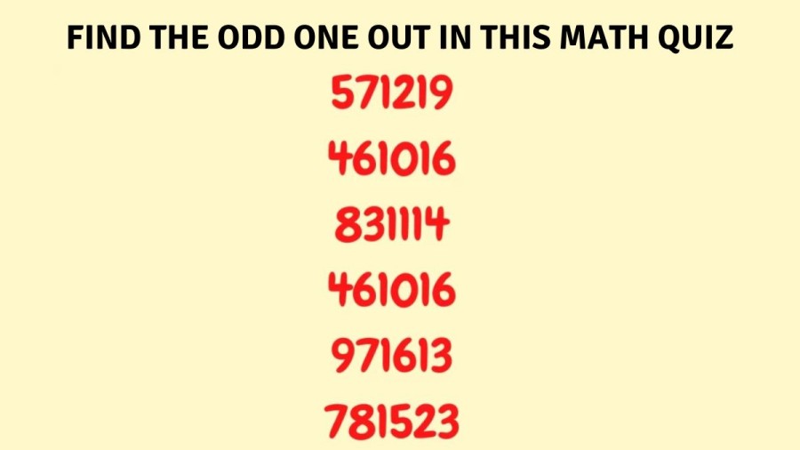 Brain Teaser – Find the Odd One Out in This Math Quiz