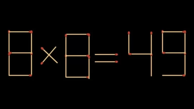 Brain Teaser Math Test: 8×8=49 Move 1 matchstick to fix the equation by 30 secs| Matchstick Puzzle