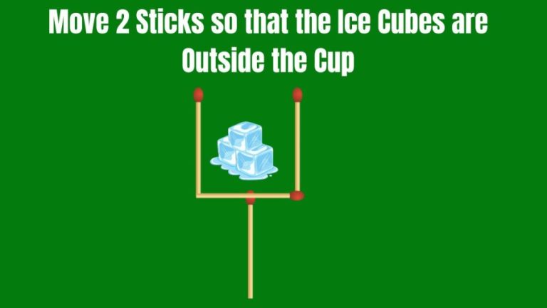 Brain Teaser: Move 2 Sticks so that the Ice Cubes are Outside the Cup | Matchstick Puzzle