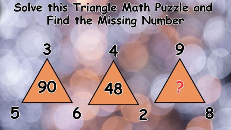 Brain Teaser: Solve this Triangle Math Puzzle and Find the Missing Number