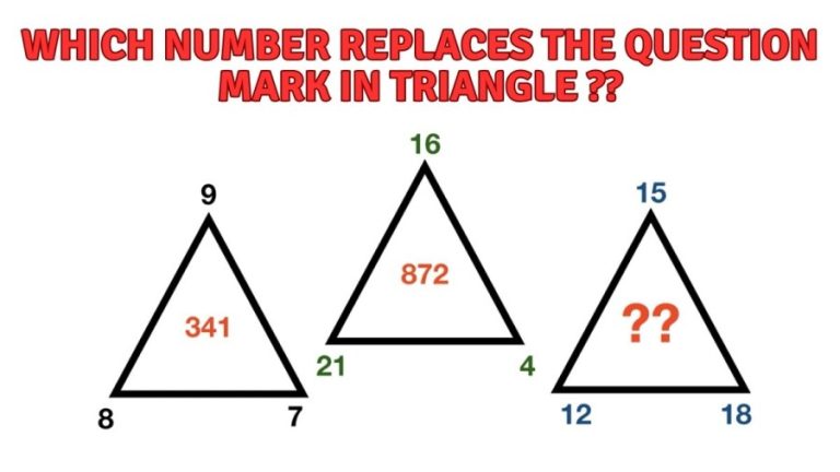 Brain Teaser: Which Number Replaces the Question Mark in Triangle ?? | Maths Puzzle