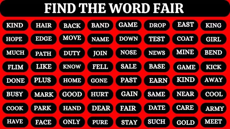 Brain Teaser for Geniuses: Find the Word Fair in 10 Secs