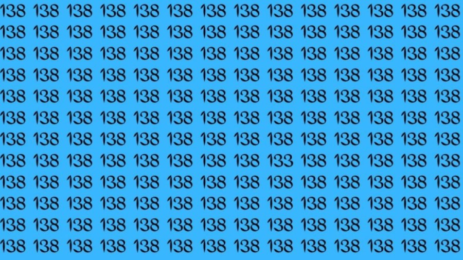 Brain Test: Can you find the number 133 among 138 in 10 seconds?