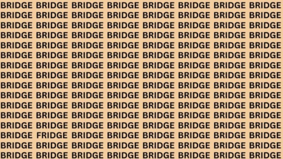 Can You Find Fridge Among Bridge in 18 Secs? Explanation And Solution To The Optical Illusion Eye Test