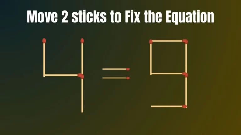 Can You Solve this Matchstick Brain Teaser Within 20 Secs?