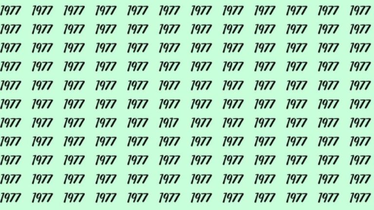 Can You Spot 1917 among 1977 in 30 Seconds? Explanation And Solution To The Optical Illusion