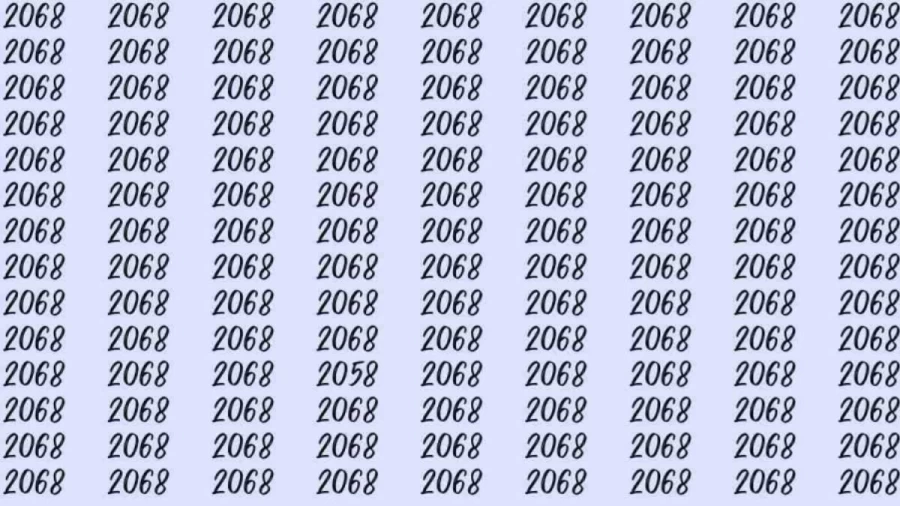 Can You Spot 2058 among 2068 in 7 Seconds? Explanation And Solution To The Optical Illusion