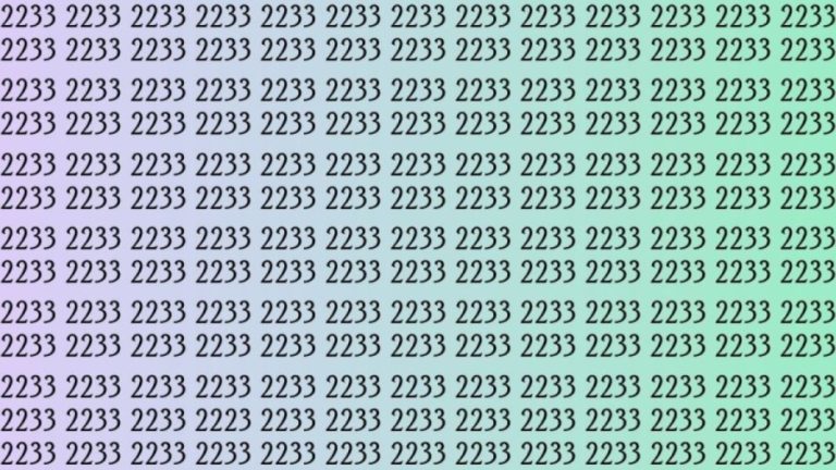 Can You Spot 2223 among 2233 in 10 Seconds? Explanation and Solution to the Optical Illusion