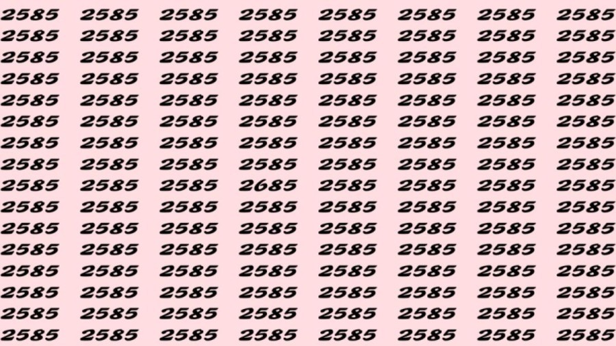 Can You Spot 2685 among 2585 in 5 Seconds? Explanation and Solution to the Optical Illusion