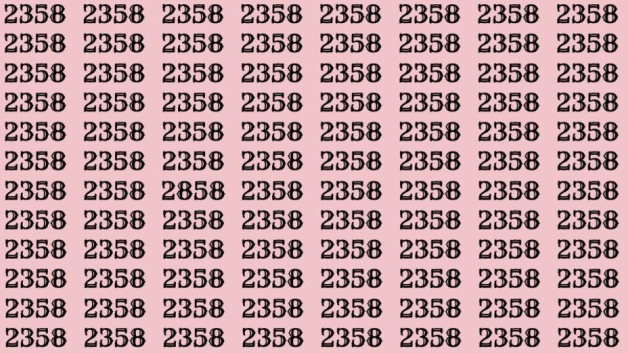 Can You Spot 2858 among 2358 in 30 Seconds? Explanation And Solution To The Optical Illusion