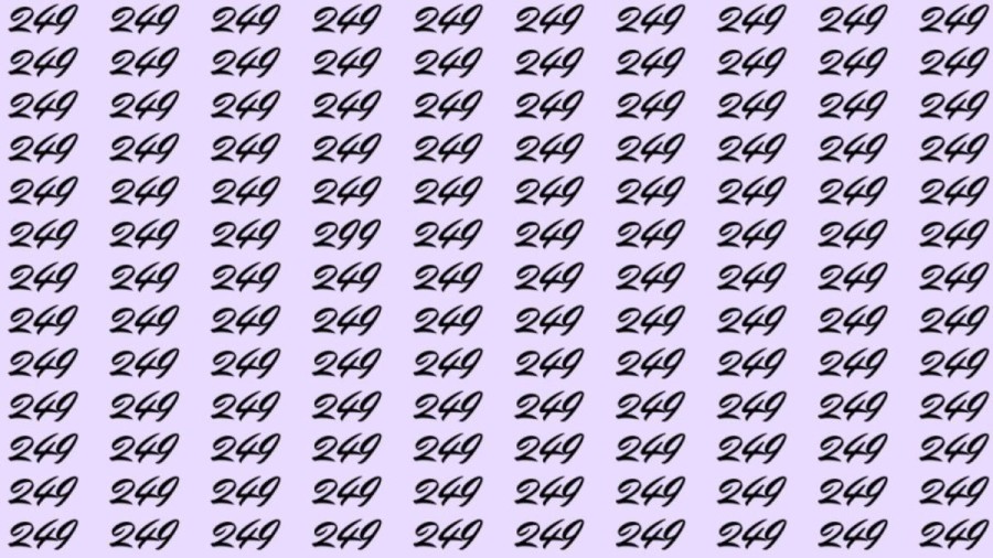 Can You Spot 299 among 249 in 30 Seconds? Explanation And Solution To The Optical Illusion