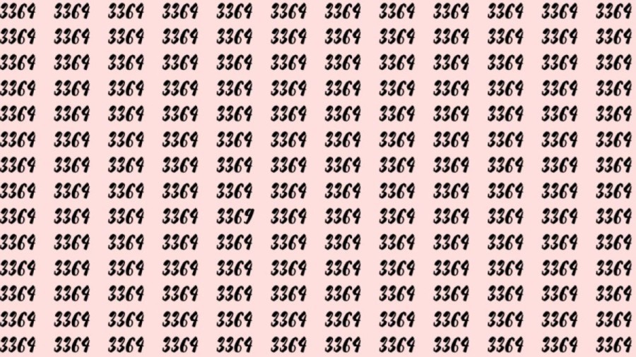 Can You Spot 3369 among 3364 in 20 Seconds? Explanation And Solution To The Optical Illusion