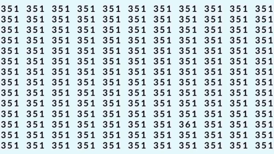 Can You Spot 361 among 351 in 5 Seconds? Explanation and Solution to the Optical Illusion