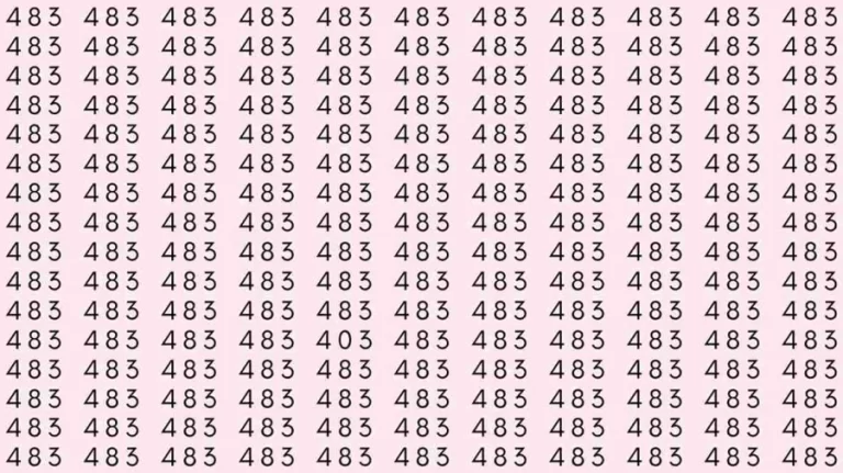 Can You Spot 403 among 483 in 15 Seconds? Explanation and Solution to the Optical Illusion