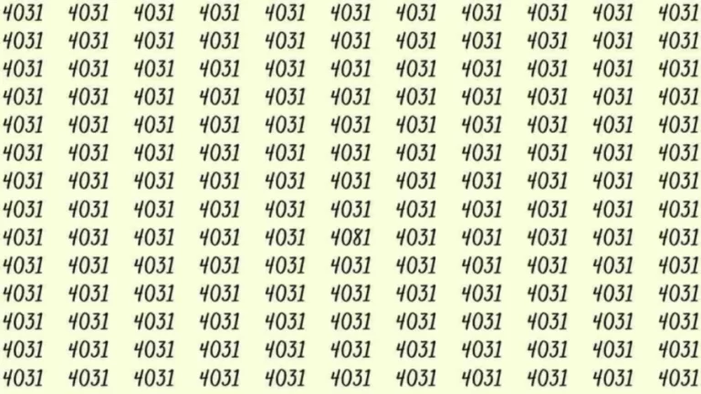 Can You Spot 4081 among 4031 in 5 Seconds? Explanation and Solution to the Optical Illusion