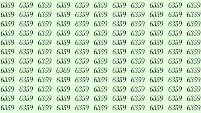 Can You Spot 6369 among 6359 in 30 Seconds? Explanation And Solution To The Optical Illusion