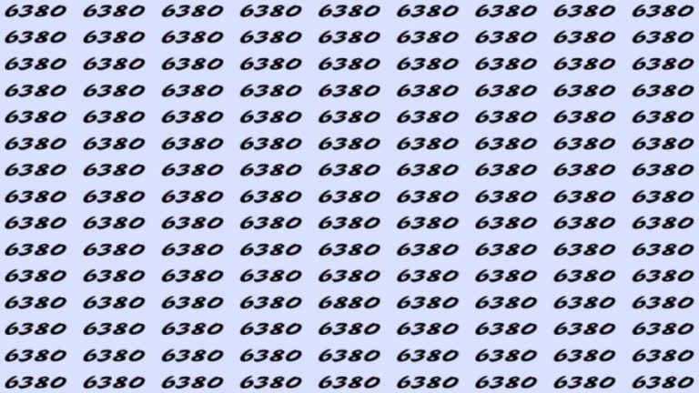 Can You Spot 6880 among 6380 in 30 Seconds? Explanation And Solution To The Optical Illusion