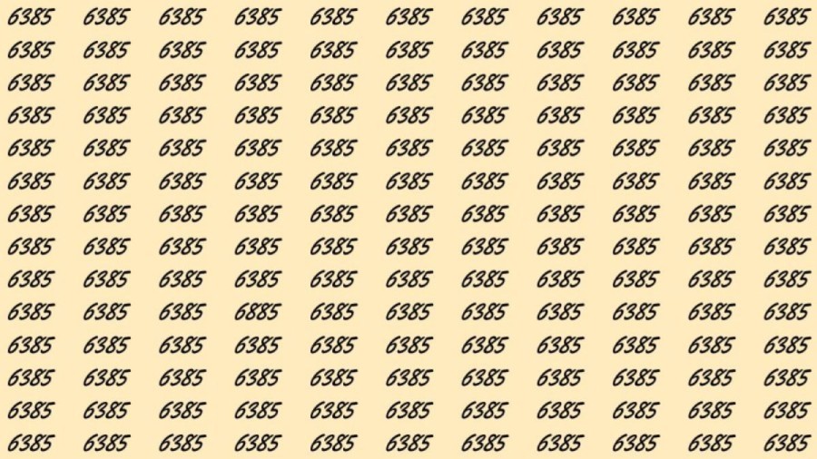 Can You Spot 6885 among 6385 in 30 Seconds? Explanation and Solution to the Optical Illusion