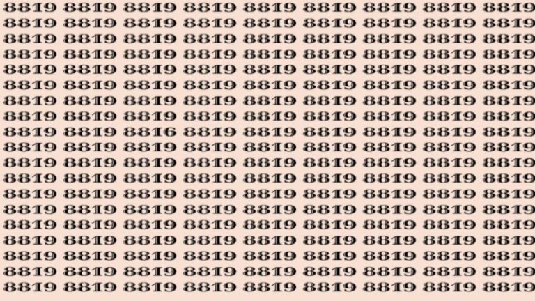 Can You Spot 8816 among 8819 in 10 Seconds? Explanation and Solution to the Optical Illusion