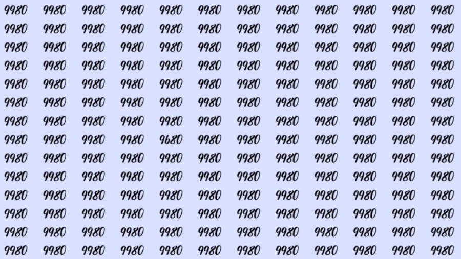 Can You Spot 9680 among 9980 in 15 Seconds? Explanation And Solution To The Optical Illusion