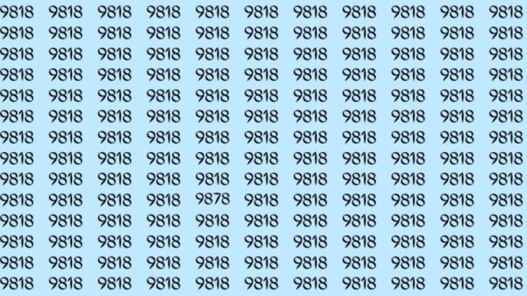 Can You Spot 9878 among 9818 in 30 Seconds? Explanation And Solution To The Optical Illusion